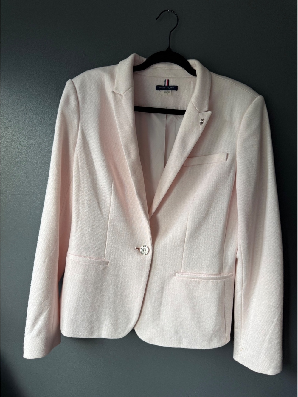 Tommy Hilfiger Women's Light Pink Blazer Size 14